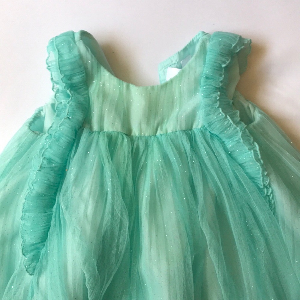 Cherokee Girls' Sleeveless Dress Aqua Blue 3T